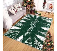 boiszeda Alfombra roja de Navidad decoración navideña Alfombra Rectangular | Alfombra de Año Nuevo para la decoración del salón y el dormitorio fácil de limpiar lavable y antideslizante