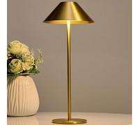 Bojim Lamparas de Mesita de Noche Mesa Sin Cable, Lámparas LED Recargable con USB Inalambrica, Lamps Luz Tactil Table de Bateria, Candeeiro para Exterior Portatil Interior, IP54, Metal, Dorado