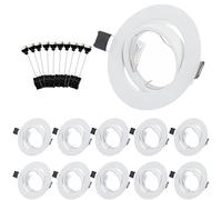 Bojim Ojos de Buey Marco Alogenos LED Foco Empotrable Techo GU10, Aros Focos Halogenos Empotrado Orientable Blanco Redondos Empotrar GU 10 Agujero 68mm - 85mm 10 Pack, Sin Bombilla