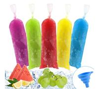 BokingOne Bolsas desechables para polos de hielo, bolsas de molde para helado con embudo de silicona. Bolsas de plástico para dulces de helado de 3 x 12 pulgadas para hacer bolis/helados, yogurt y