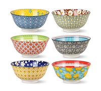 Bol Cereales Desayuno Cuencos Ceramica - Juego de Tazones para Sopa Colores de 700 ml - 6 Boles Cocina para Comida en Porcelana - Set Cuenco Ramen - 15,7 cm