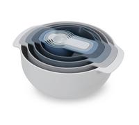 Bol de cocina NEST 40112, juego de 9 piezas con colador y tazas con medida, azul, Joseph Joseph