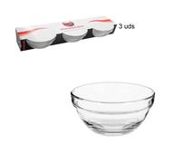 Bol de Cristal Redondo. Pack de 3 o 6 unidades. 6 Tamaños Diferentes. Cuenco Cristal Versátil para Cocina, Perfecto para Servir Ensaladas, Sopas y Postres. Elegancia y Funcionalidad en tu Mesa. Ideal