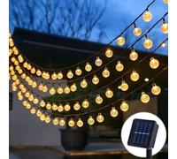 Bola de burbuja Solar, cadena de luces, bola de cristal, luz Solar con 8 funciones, 200LED, decoraciones para festivales de Navidad y Halloween