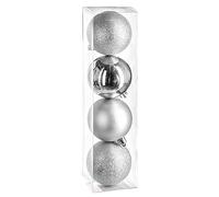 Atmosphera Bola de Navidad Plata 80mm para Decoración Navideña