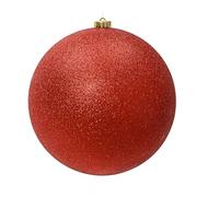 Bola de Navidad de plástico, 20 cm x 1 unidad, grande, irrompible, tamaño XXL, brillante, para Navidad, color rojo