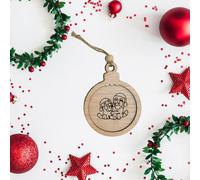 Bola de Navidad madera Bluey | Bola Madera regalo calendario Adviento | Decoración árbol de Navidad regalo | Lulamuk