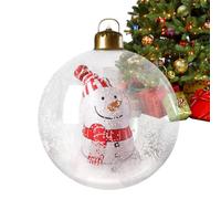 Bola inflable de Navidad de 23.6 pulgadas, muñeco de nieve iluminado | Bolas inflables para patio, césped, porche, ventana delantera, piscina, playa