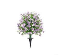 Bola topiaria artificial de boj con estaca para el suelo, resistente a los rayos UV, para decoración de césped al aire libre, mantenimiento de plantas de patio en 7 colores (morado)