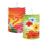 Boland 52508 - Juego de 2 farolillos de papel Hibiscus Hawaii de 16 cm, modelos surtidos