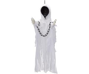 Boland 74551 - Decoración figura fantasma sin rostro, decoración para fiestas, decoración colgante terrorífica, decoración para Halloween o carnaval
