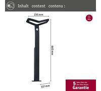 Bolardo luminoso con sensor inteligente Alara, CCT, antracita IP44 de Paulmann