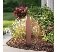 Bolardo luminoso LED Lucande Raiku, color óxido, aluminio, 65 cm