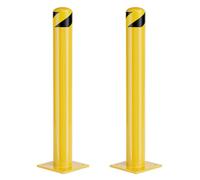 Bolardos de seguridad, barrera de seguridad de acero independiente de 36/48 pulgadas con revestimiento amarillo reflectante, resistente para calzadas y zonas de tráfico