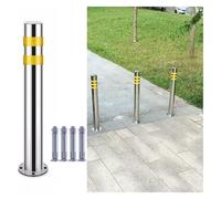 Bolardos estacionamiento acero inoxidable para entradas, bolardos seguridad industriales, postes canalizadores reflectantes para control multitudes, balizas calle y conos carretera(1 pack,100cm/40in)