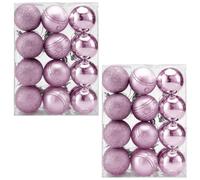 Bolas árbol navidad set de 48 rosas multicolor 6cm diámetro