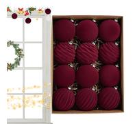 Bolas de Navidad, 12 bolas de árbol de Navidad, esferas aterciopeladas