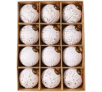 Bolas de Navidad Artesanales 12 Unidades 8cm Plástico(GoldenA) | 12 unidades por set, cobertura completa del árbol, opciones versátiles de para estilo, ahorro en para decoración festiva