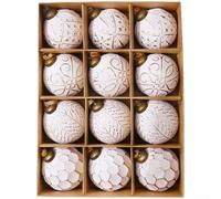 Bolas de Navidad Artesanales 12 Unidades 8cm Plástico(GoldenB) | 12 unidades por set, cobertura completa del árbol, opciones versátiles de para estilo, ahorro en para decoración festiva