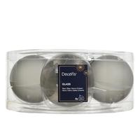 Bolas de Navidad de vidrio 8 cm 4 unidades - mate y brillante transparente - Grandes bolas para árbol de Navidad para Navidad - Adornos para árbol de Navidad y decoración para árbol de Navidad