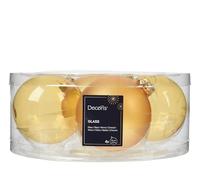 Bolas de Navidad de vidrio de 8 cm, 4 unidades - mate y brillante transparente - Grandes bolas para árbol de Navidad para Navidad - Adornos para árbol de Navidad y decoración para árbol de Navidad