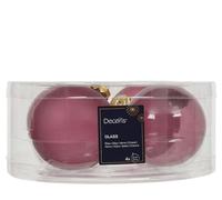 Bolas de Navidad de vidrio de 8 cm, 4 unidades - mate y brillante transparente - Grandes bolas para el árbol de Navidad para Navidad - Adornos para el árbol de Navidad y decoración para el árbol de