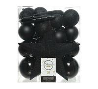 Bolas de navidad decoris negro multicolor (33 piezas) 6.9 cm