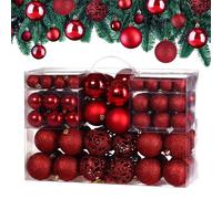 Bolas de navidad set de 100 rojas para árbol