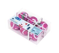 Bolas Navidad PEPPA PIG Cosy Corner Fucsia, 8 cm. Pack x6