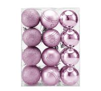 Bolas para árbol de Navidad set de 24 plástico rosas