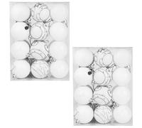 Bolas para árbol de Navidad Set de 48 Blanco