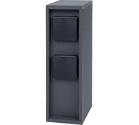 BOLD 19387 Columna de Enchufe de Exterior Pado con Clavija de 4 vías en Antracita (Columna de energía de Exterior IP44 | 3680 vatios | Angular | 30 x 12 x 9 cm | Fácil Montaje)