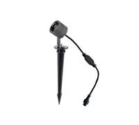 BOLD Juego de 2 focos LED de jardín para sistema de 24 V (incluye cable de PVC de 15 cm, 3000 K, IP65, regulable con controlador negrita), color gris oscuro