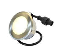 BOLD Lámpara LED empotrable en el suelo de acero inoxidable para sistema de 24 V (3000 K, IP65, regulable con controlador Bold)