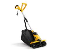 boldworks Barredora eléctrica de césped artificial de mano, escoba eléctrica de 17 pulgadas, barredora de césped artificial con bolsa de 30 litros y mango ajustable, máquina limpiadora de césped