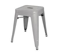Bolero Bistro DL875 - Taburete bajo apilable de acero galvanizado estilo bistró, multiuso como escalón y asiento, portátil, paquete de 4