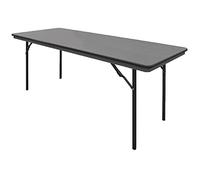Bolero GC596 - Mesa plegable rectangular de 1,8 m (individual), patas de bloqueo con bisagras, marco de acero, fácil instalación, gris