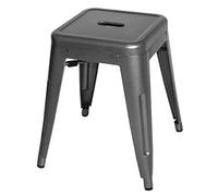 Bolero Tabourets Bajo Bistro de Acero Gris Metal