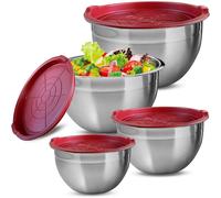 Boles de Acero Inoxidable con Tapa hermética Libre de BPA. Set de 4 Boles 18x98mm / 20x 10.6mm / 22x12mm / 24x13.1mm. Gourmet Tools de XSQUO Useful Tech