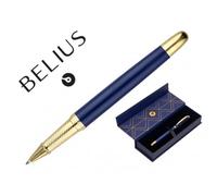Boligrafo belius soiree aluminio color azul marino y dorado tinta azul caja de diseño - BB261
