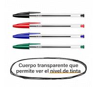 Bolígrafo BIC Cristal Normal - Escribe con fluidez y precisión.Pack 10 Unidades Red. Pack 10 units