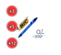 BOLIGRAFO BIC GEL-OCITY QUICK DRY 0.7 PACK DE 3, 5 Y 12 UNIDADES