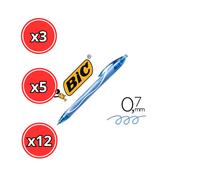 BOLIGRAFO BIC GEL-OCITY QUICK DRY 0.7 PACK DE 3, 5 Y 12 UNIDADES
