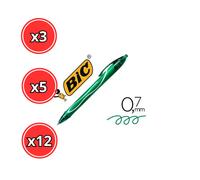 BOLIGRAFO BIC GEL-OCITY QUICK DRY 0.7 PACK DE 3, 5 Y 12 UNIDADES