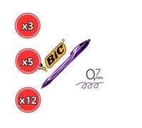 BOLIGRAFO BIC GEL-OCITY QUICK DRY 0.7 PACK DE 3, 5 Y 12 UNIDADES