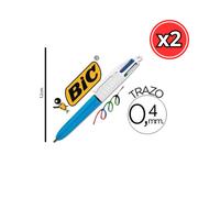 BOLIGRAFO BIC SHINE 4 COLORES - BRILLANTES Y ELEGANTES - PACK DE 2 UNIDADES Mini