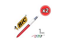 BOLIGRAFO BIC SHINE 4 COLORES - BRILLANTES Y ELEGANTES - PACK DE 2 UNIDADES Red