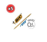 BOLIGRAFO BIC SHINE CELEBRATE ORO TINTA AZUL 5 UNIDADES