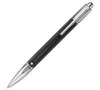 boligrafo caran d-ache varius cuerpo caucho negro placado rodio con estuche punta media