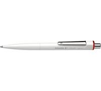 Bolígrafo con mecanismo de pulsador, plumín M, tinta roja, tallo de color - Schneider Schreibgeräte K 3 de Biosafe: blanco